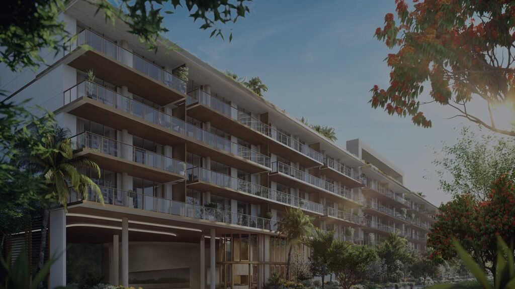 Render exterior de la residencia boutique 2200 Brickell de cinco niveles en Miami